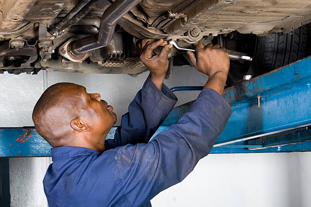 Mechanic fixing car